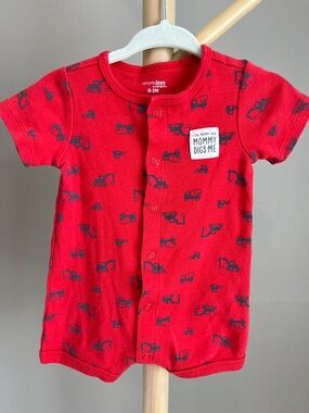 ⭐️⭐️PICK 5 / $20 Simple Joys Red Baby Short Sleeve Romper - 'Mommy Digs Me' 0-3M